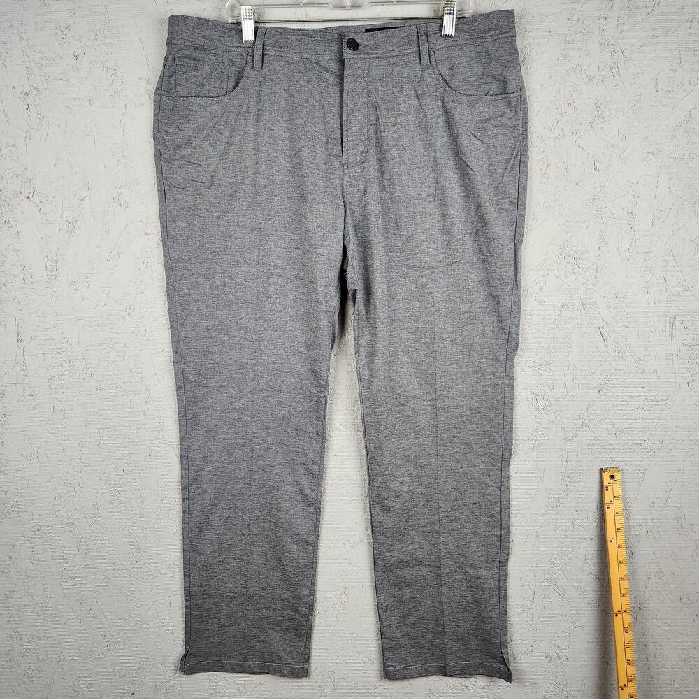 Dunning Golf Pants Mens 38x32 Gray Stretch Performance Trousers Lightweight Logo